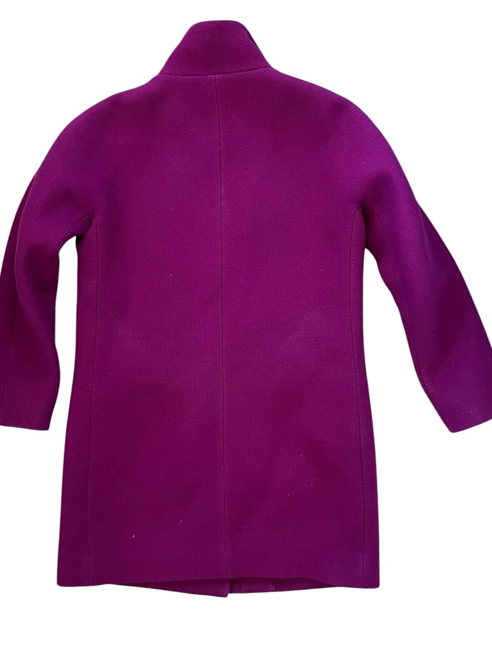 J.Crew Stadium-Cloth Nello Gori Wool Coat Size 4 Petite Purple Great Condition - Picture 3 of 4